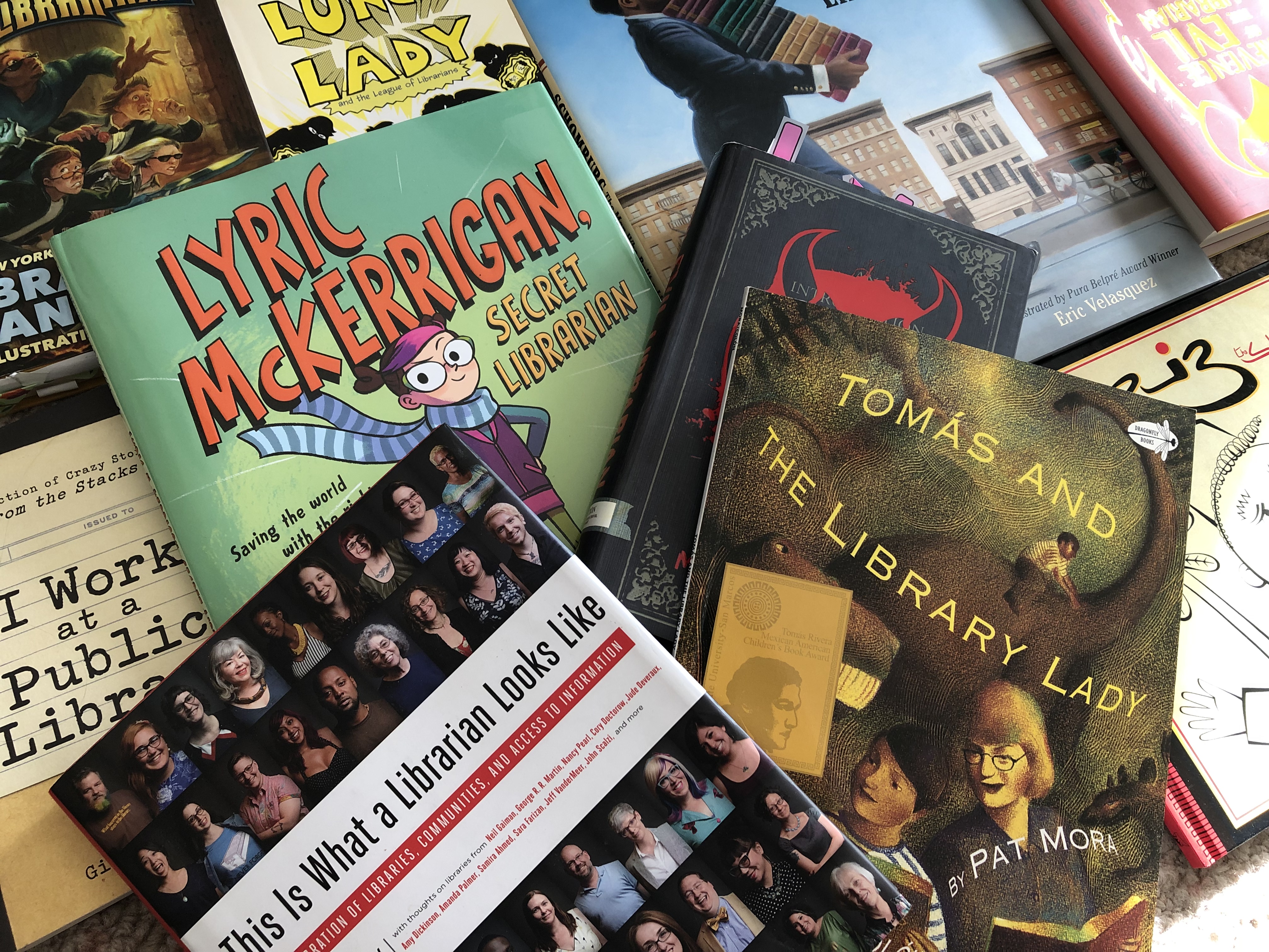 Photograph of an assortment of books with colourful covers.